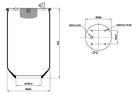 Bellow, air suspension (020.810.S)