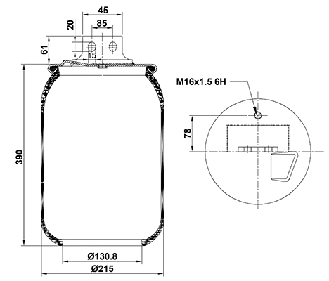 Bellow, air suspension (020.27023.S02)