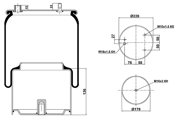 Bellow, air suspension (020.887.C04)