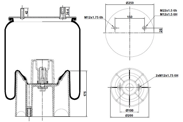 Bellow, air suspension (020.4162.CP01)