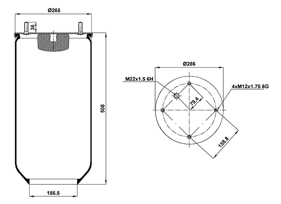Bellow, air suspension (020.813.S)