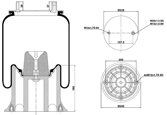 Bellow, air suspension (020.4159.CP14)