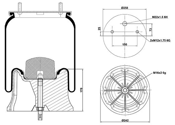 Bellow, air suspension (020.4022.CP06)