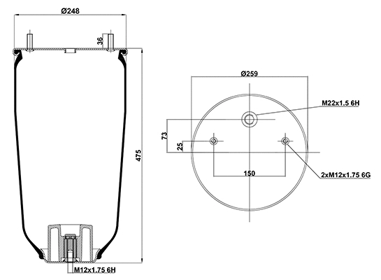 Bellow, air suspension (020.4157.S)