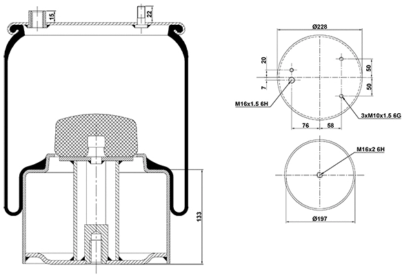 Bellow, air suspension (020.887.C06)