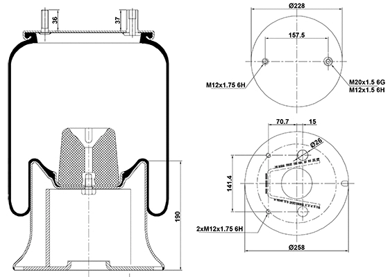 Bellow, air suspension (020.4159.C07)