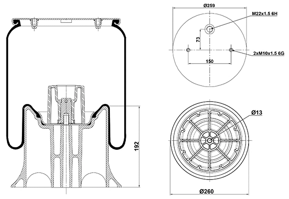 Bellow, air suspension (020.4157.CP06)