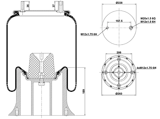 Bellow, air suspension (020.4159.AL6)