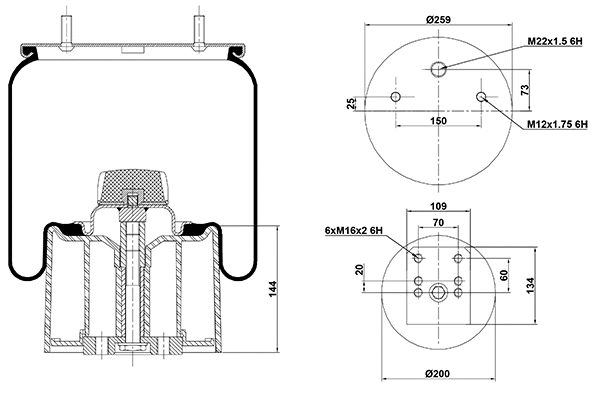 Bellow, air suspension (020.940.CP)