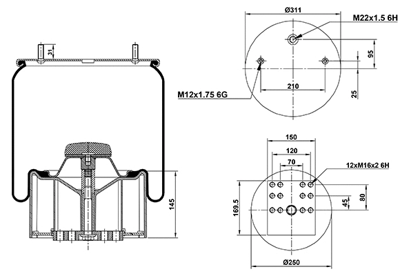 Bellow, air suspension (020.4881.CP)