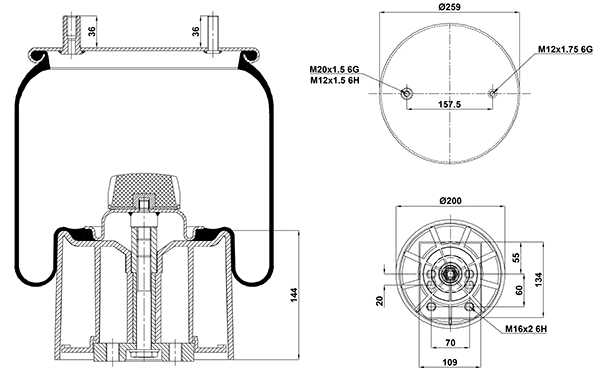 Bellow, air suspension (020.4960.CP)