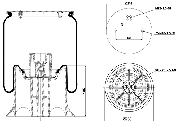Bellow, air suspension (020.4158.CP03)