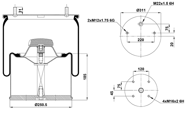 Bellow, air suspension (020.725.C03)