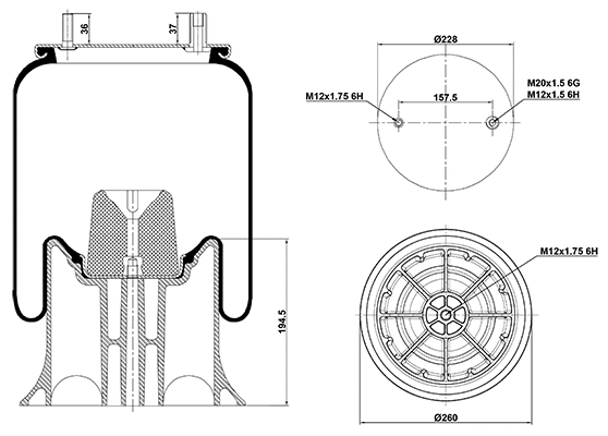 Bellow, air suspension (020.4159.CP09)