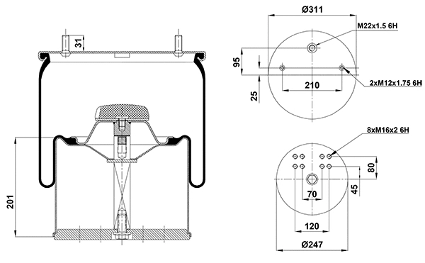 Bellow, air suspension (020.942.C)