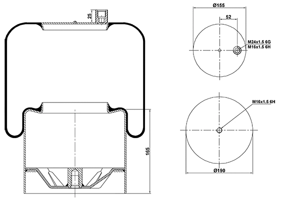 Bellow, air suspension (020.4390.C24)