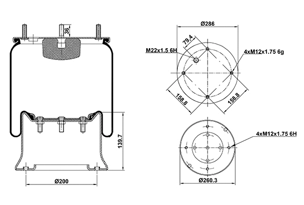 Bellow, air suspension (020.810.C)