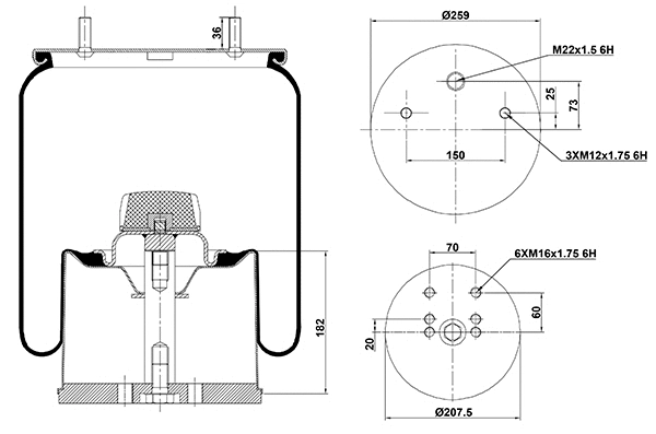 Bellow, air suspension (020.941.C)