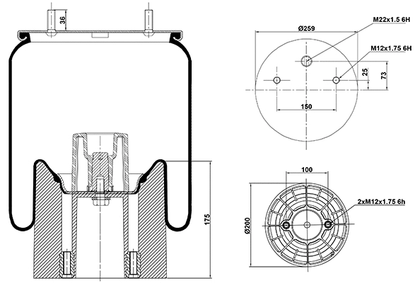Bellow, air suspension (020.4157.CP04)