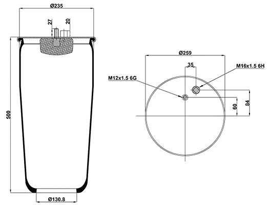 Bellow, air suspension (020.4884.S01)
