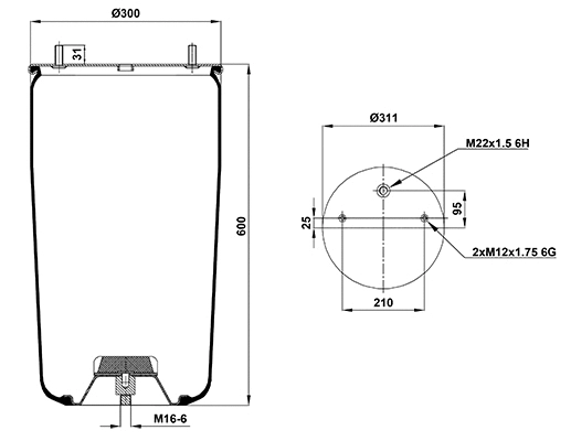 Bellow, air suspension (020.942.S)
