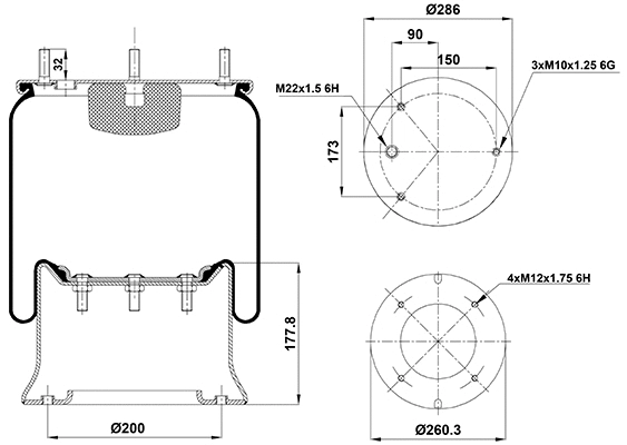 Bellow, air suspension (020.811.C01)