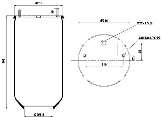 Bellow, air suspension (020.4023.S)