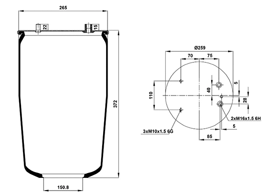 Bellow, air suspension (020.836.S02)