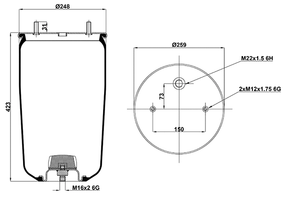 Bellow, air suspension (020.4961.S02)
