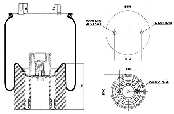 Bellow, air suspension (020.4157.CP03)