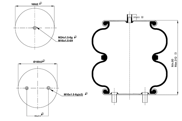 Bellow, air suspension (040.2221.P08)