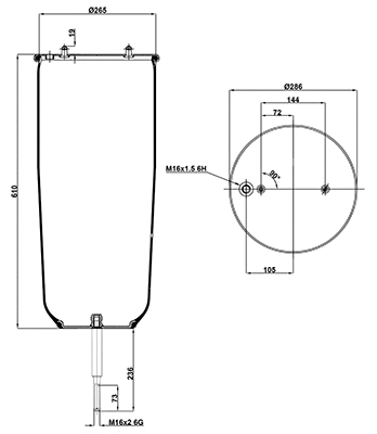Bellow, air suspension (020.4913.S04)