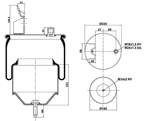Bellow, air suspension (020.6418.C)