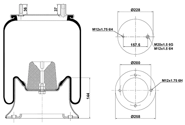 Bellow, air suspension (020.4156.C07)