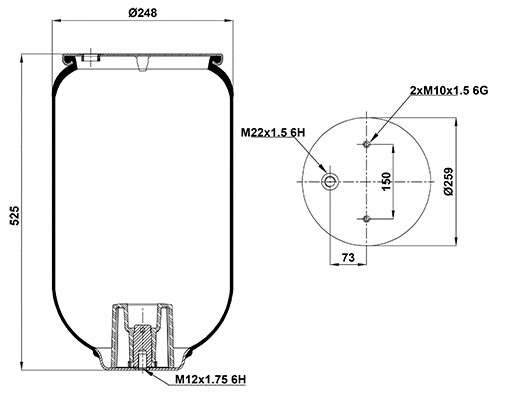 Bellow, air suspension (020.4158.S02)