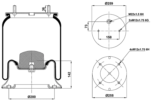 Bellow, air suspension (020.4004.C03)