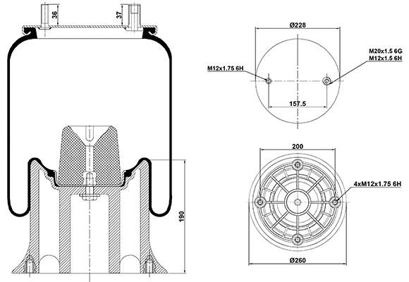 Bellow, air suspension (020.4159.CP15)