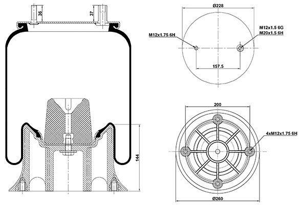 Bellow, air suspension (020.4156.CP15)