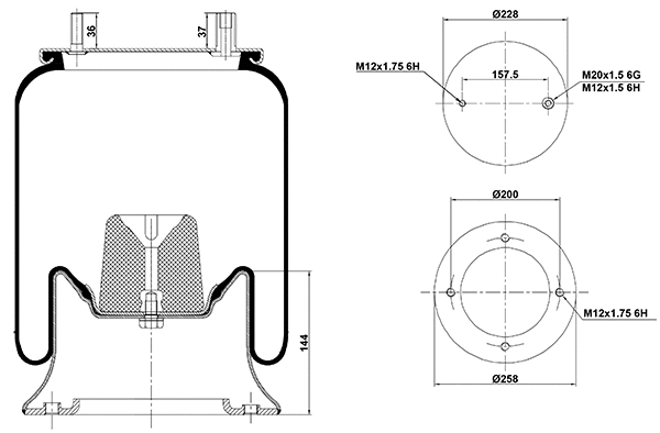 Bellow, air suspension (020.4156.C06)