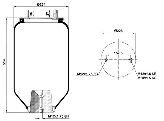 Bellow, air suspension (020.4159.S05)