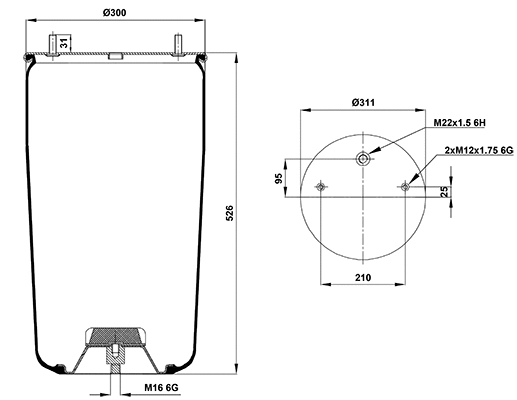 Bellow, air suspension (020.881.S)