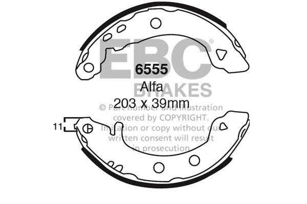 Brake Shoe Set (6555)