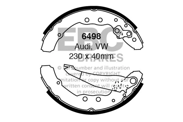 Brake Shoe Set (6498)