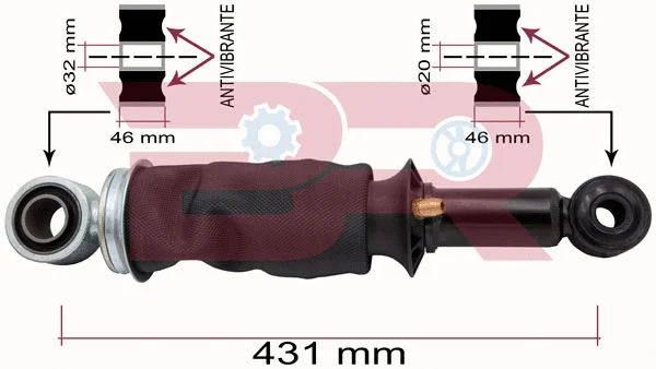 Shock Absorber, driver cab suspension (BRCA7351)