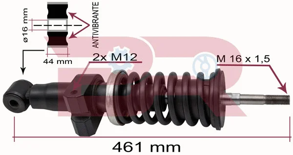 Shock Absorber, driver cab suspension (BRCA7113)