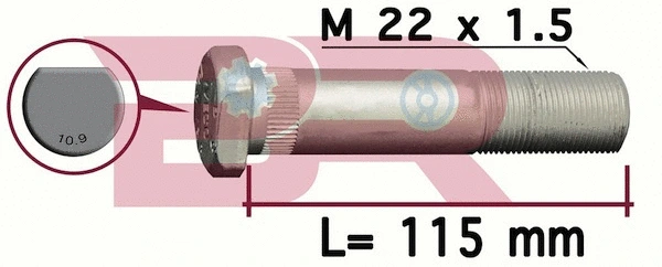 Wheel Stud (BRD4826)