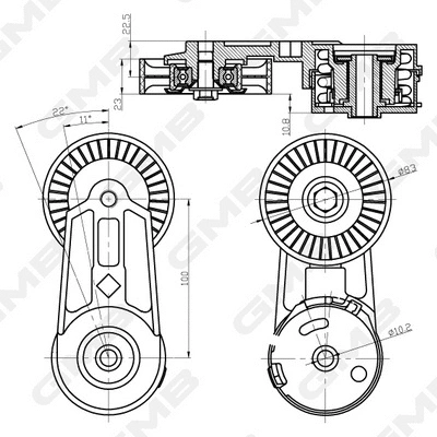 Belt Tensioner, V-ribbed belt