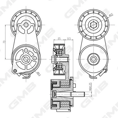 Belt Tensioner, V-ribbed belt (GAT20640)