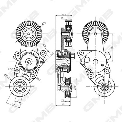 Belt Tensioner, V-ribbed belt