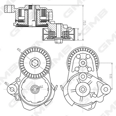 Belt Tensioner, V-ribbed belt